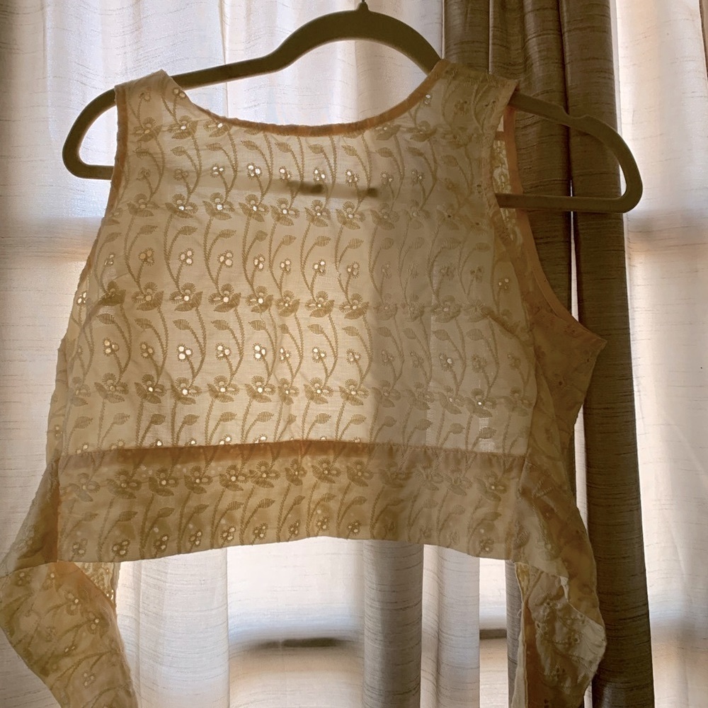 Yellow tie back crop top